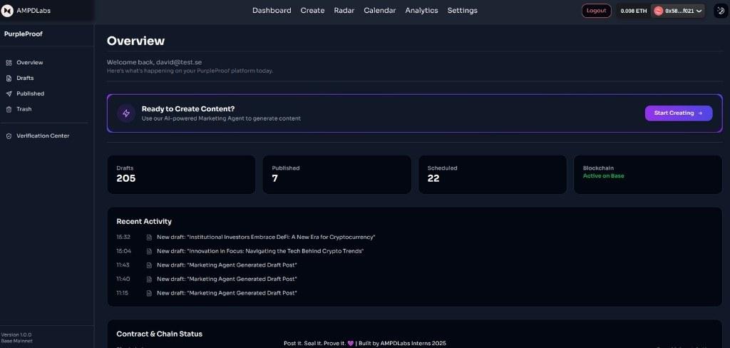 PurpleProof screenshot 1